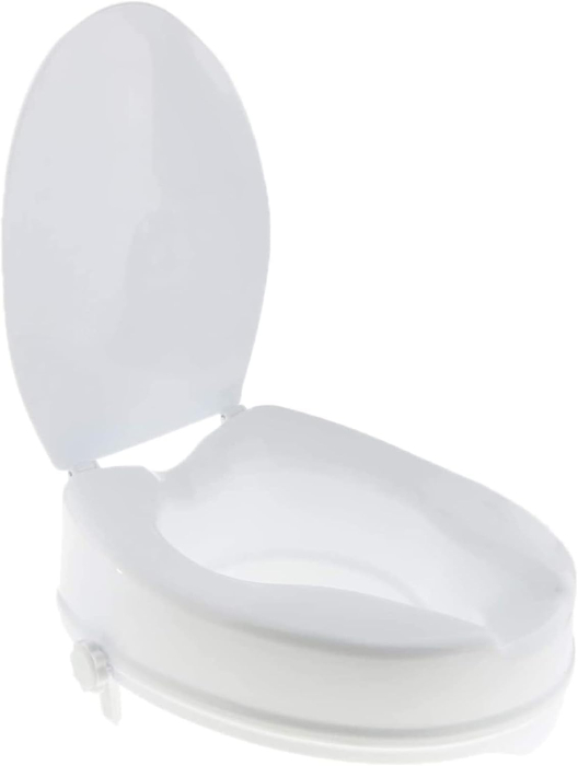 Inaltator WC universal cu capac, inaltime 15 cm, sistem de prindere reglabil, sarcina maxima 200 kg, usor de instalat si curatat, alb [1]