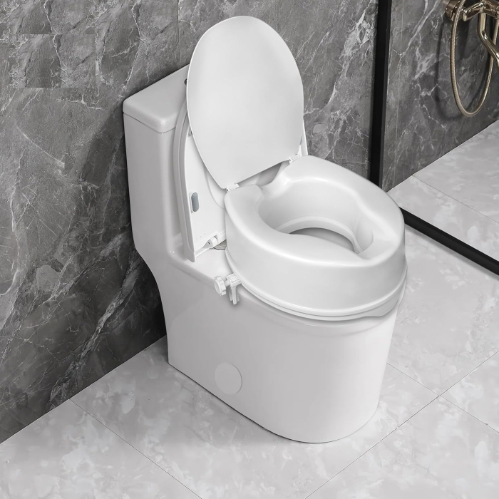 Inaltator WC universal cu capac, inaltime 15 cm, sistem de prindere reglabil, sarcina maxima 200 kg, usor de instalat si curatat, alb [9]