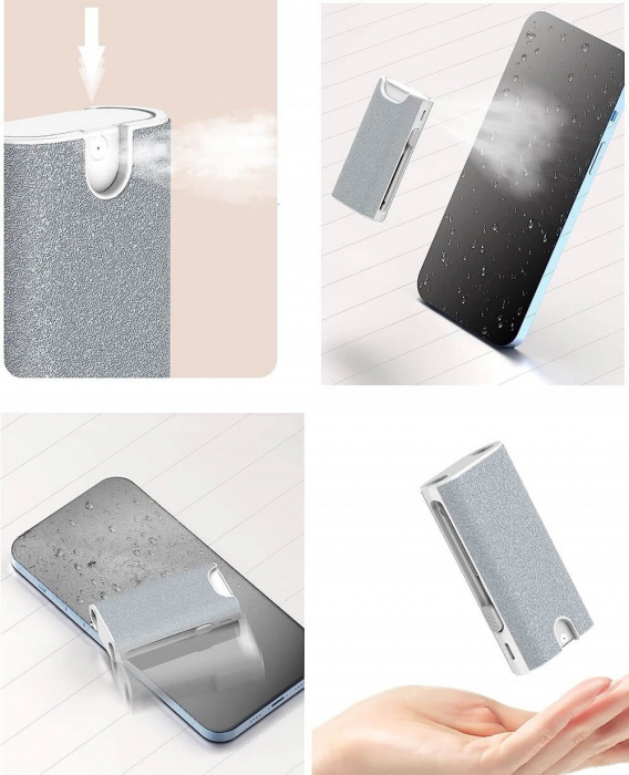 Kit de curatare 5 in 1 pentru AirPods, Earbuds, casti wireless, smartphone, tastatura, bord masina, Ideas4comfort, universal, gri [4]
