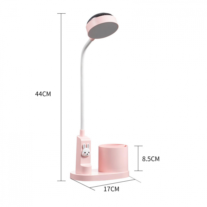 Lampa birou LED copii 3 in 1 cu proiectie stele USB-C dimabila suport stilouri [2]