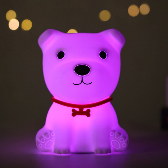 Lampa de veghe copii LED catelus silicon BPA free 7 culori USB [10]