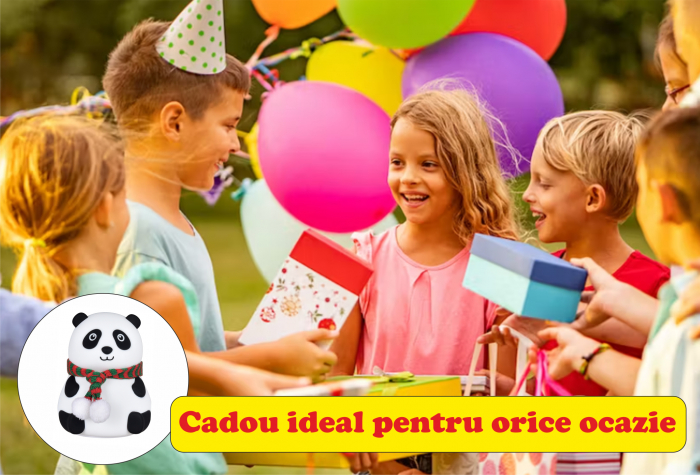 Lampa de veghe portabila cu 7 culori de LEDuri, silicon BPA-free, reincarcabila USB, sensor tactil touch-control, lampa de noapte Ursuletul Panda [8]