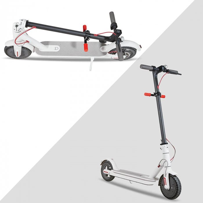Maner ghidon suplimentar trotineta, scuter, 23 cm, reglabil, mansoane din silicon, ghidon de copil pentru trotineta, Ideas4Comfort, rosu [4]