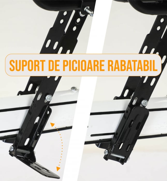 Scaun de copil pentru bicicleta cu prindere pe bara orizontala din fata, centuri de siguranta, sarcina maxima 20 kg, suport picioare, bej [4]