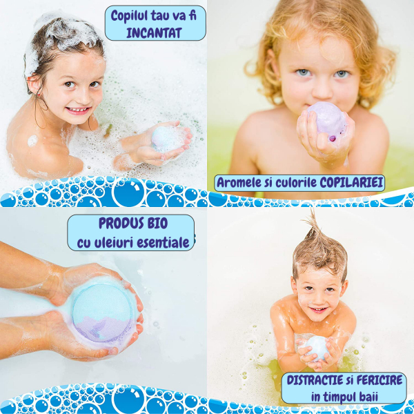 Set 6 bile efervescente pentru baie, produs BIO [4]