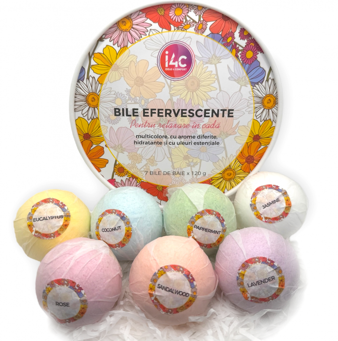 Set 6 bile efervescente pentru baie, produs BIO [2]