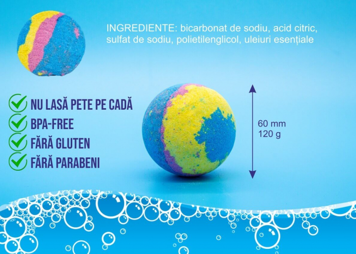 Set 6 bile efervescente pentru baie, produs BIO [3]
