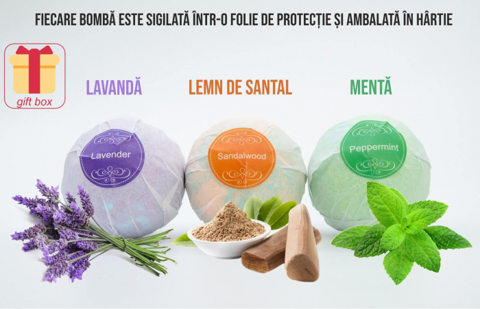 Set 6 bile efervescente pentru baie, produs BIO [2]