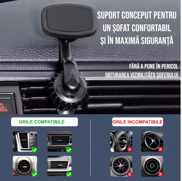 Suport magnetic pentru telefon pe bordul masinii [3]