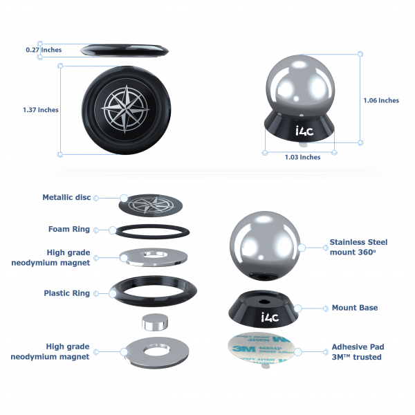 Suport magnetic pentru telefon pe bordul masinii [4]
