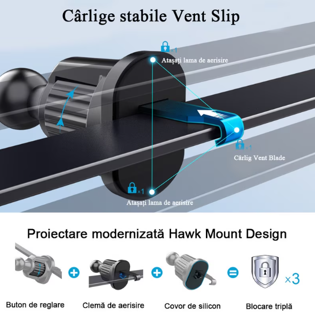 suport telefon auto grila ventilatie rotativ 360 universal [7]