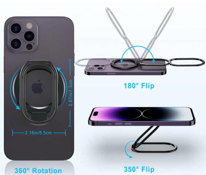 Suport inel MagSafe pentru telefon, universal, magnetic, rotativ, compatibil cu iPhone 15/14/13/12, huse MagSafe sau smartphone Android, inel ESR HaloLock cu adeziv inclus [14]