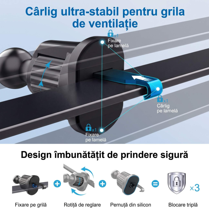 suport telefon auto grila ventilatie rotativ 360 universal [5]