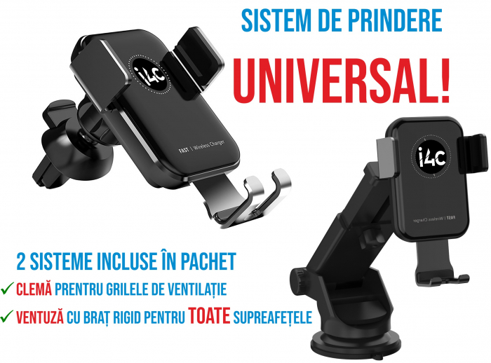 Suport de telefon cu incarcare wireless pentru grila de ventilatie, UNIVERSAL [3]