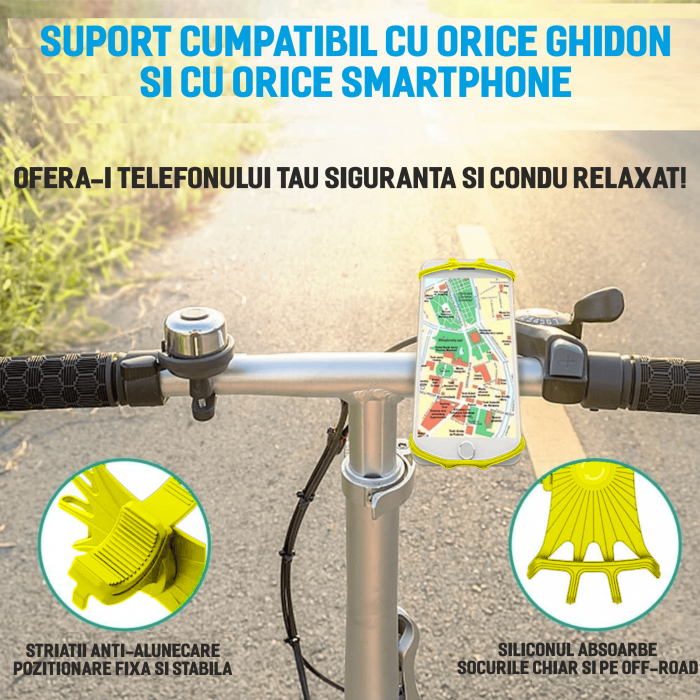 Suport telefon bicicleta universal din silicon cu rotire 360 [3]