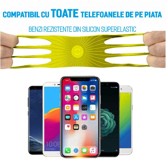 Suport telefon bicicleta universal din silicon cu rotire 360 [7]