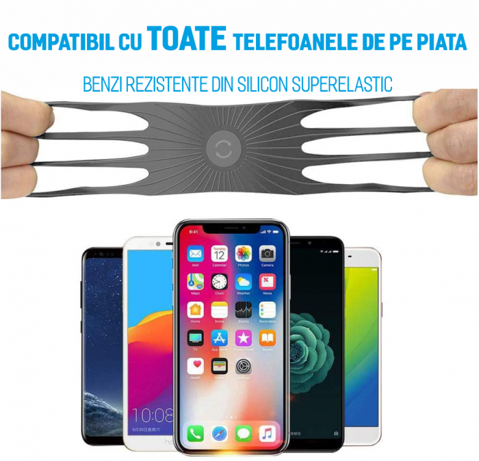 Suport telefon bicicleta universal din silicon cu rotire 360 [8]