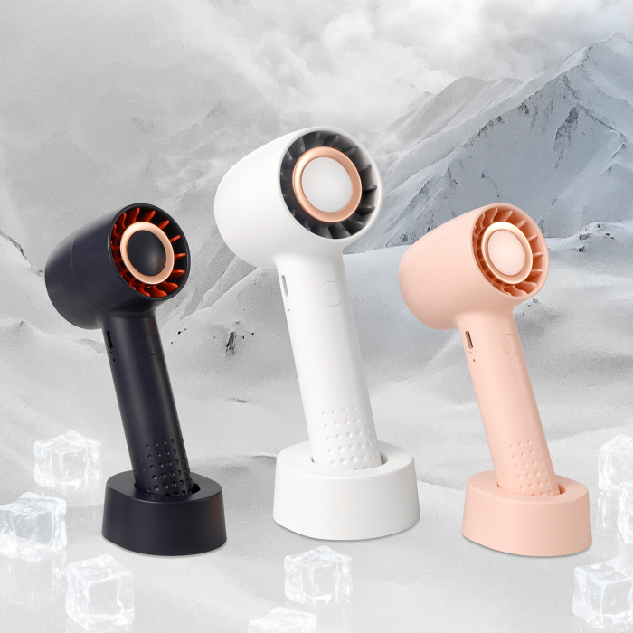 Ventilator de mana, portabil, 3 trepte ventilatie, incarcare USB, acumulator 1200 mAh, 4 W [8]