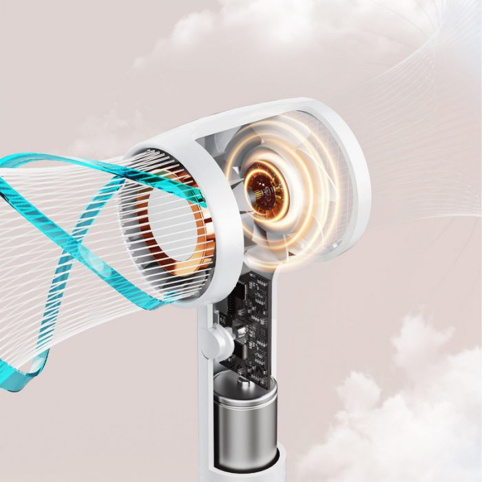Ventilator de mana, portabil, 3 trepte ventilatie, incarcare USB, acumulator 1200 mAh, 4 W [7]