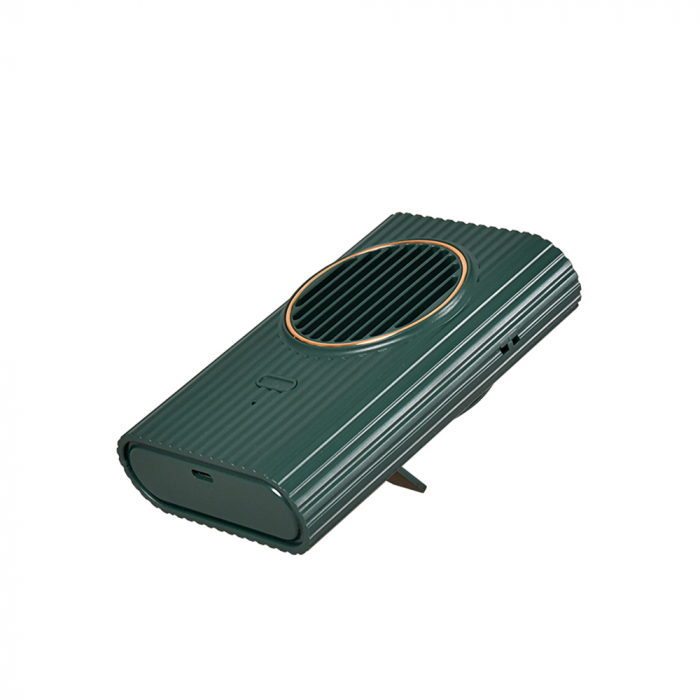 Ventilator portabil, 3 trepte ventilatie, incarcare USB, acumulator 2000 mAh, 4 W, Ideas4Comfort, verde [6]