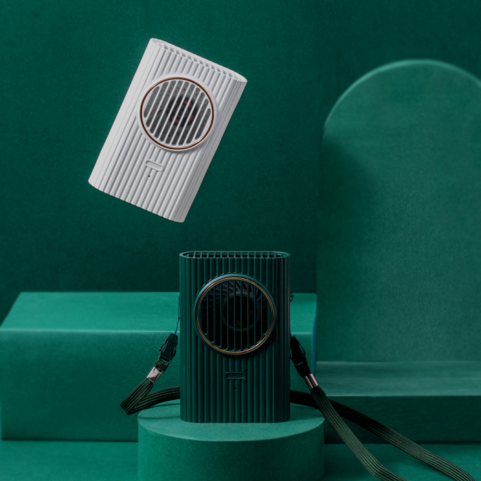 Ventilator portabil, 3 trepte ventilatie, incarcare USB, acumulator 2000 mAh, 4 W, Ideas4Comfort, verde [9]