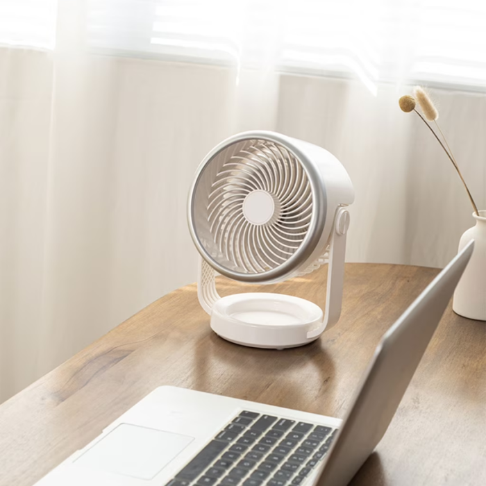 Ventilator portabil USB cu telecomanda si LED, reincarcabil 4000mAh, camping birou casa [4]