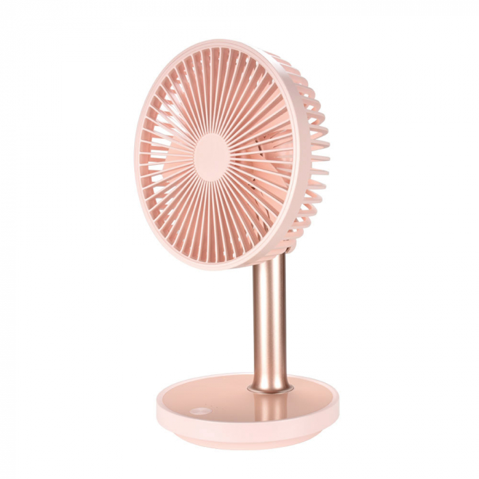 Ventilator portabil pentru birou, 5 W, acumulator 2000 mAh, brat extensibil, reincarcabil USB, alb [14]