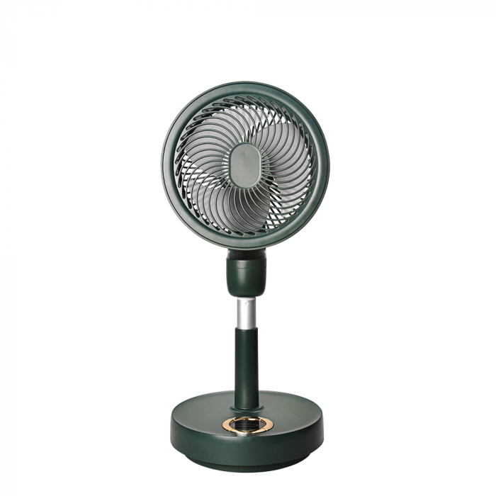 Ventilator cu picior reglabil pe inaltime, Ideas4Comfort, rotativ, portabil, telecomanda, reincarcabil USB, acumulatori 10000mAh, cu talpa rotunda, verde - RESIGILAT [7]