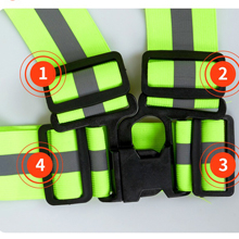 Bretele reflectorizante elastice cu benzi de semnalizare, ajustabila, marime universala, unisex, pentru ciclism sau sporturi nocturne, Ideas4Comfort, verde [3]