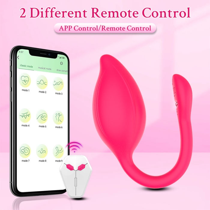 Vibrator cu aplicatie mobila, GABOS, 10 moduri de vibratii, silicon medical, reincarcabil USB, rezistent la apa, jucarie sexuala, cu masca dantelata, panglica satinata de ochi, lenjerie din plasa elas [4]