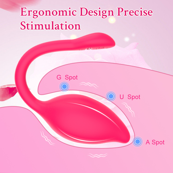 Vibrator cu aplicatie mobila, GABOS, 10 moduri de vibratii, silicon medical, reincarcabil USB, rezistent la apa, jucarie sexuala, cu masca dantelata, panglica satinata de ochi, lenjerie din plasa elas [5]