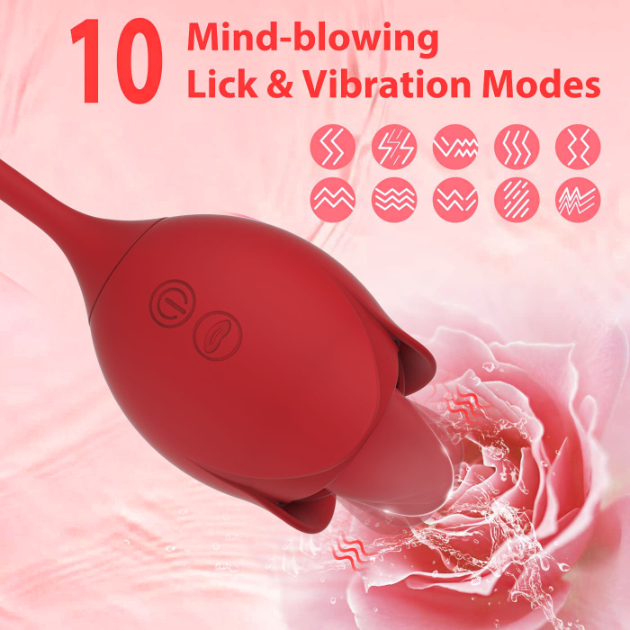 Vibrator dublu pentru femei, trandafir cu suctie, stimulator clitoris, anus si punctul G, poratbil, 10 tipuri vibratii, rezistent la apa, include masca dantelata, panglica satin si costum plasa [11]