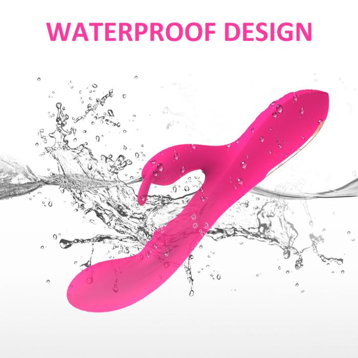 Vibrator Iepuras 23 cm din silicon medicinal, GABOS, cu 10 moduri de vibratii, reincarcabil USB, rezistent la apa, jucarie sexuala femei, cupluri [5]