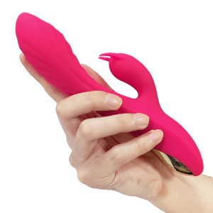 Vibrator Iepuras 23 cm din silicon medicinal, GABOS, cu 10 moduri de vibratii, reincarcabil USB, rezistent la apa, jucarie sexuala femei, cupluri [7]