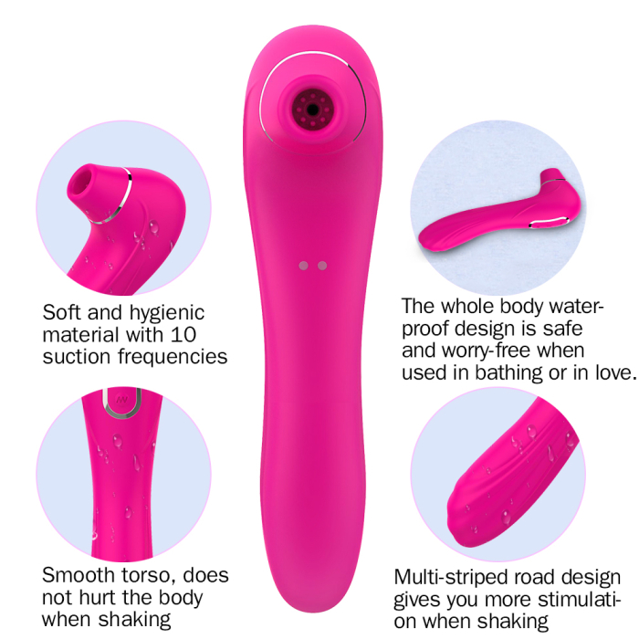 Vibrator pentru femei, 10 moduri de vibratie, jucarie sexuala cu functie dubla, stimulator clitoris, punct G, silicon medical, cu masca dantelata, panglica satinata de ochi, lenjerie din plasa elastic [7]