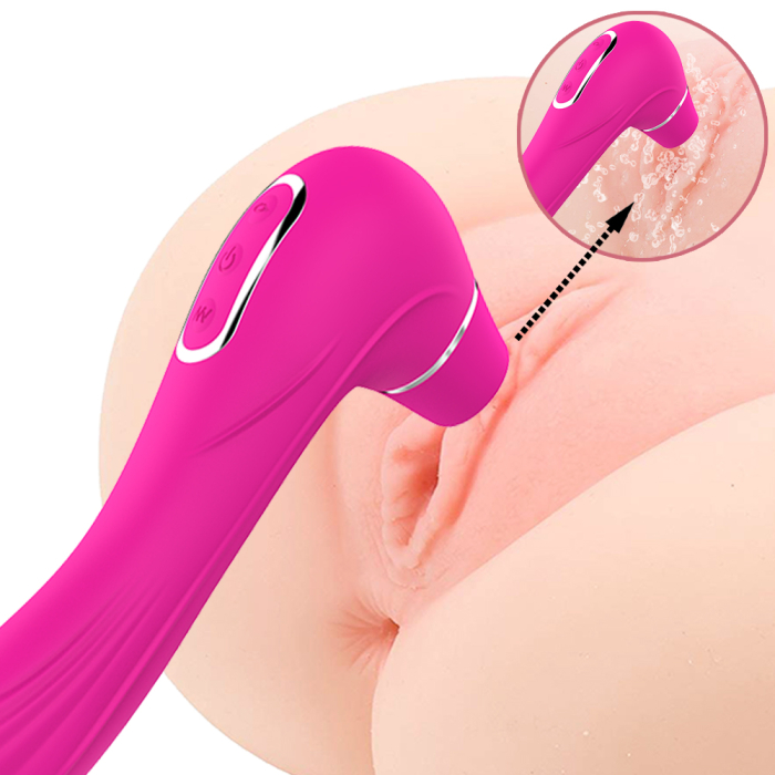 Vibrator pentru femei, 10 moduri de vibratie, jucarie sexuala cu functie dubla, stimulator clitoris, punct G, silicon medical, cu masca dantelata, panglica satinata de ochi, lenjerie din plasa elastic [2]