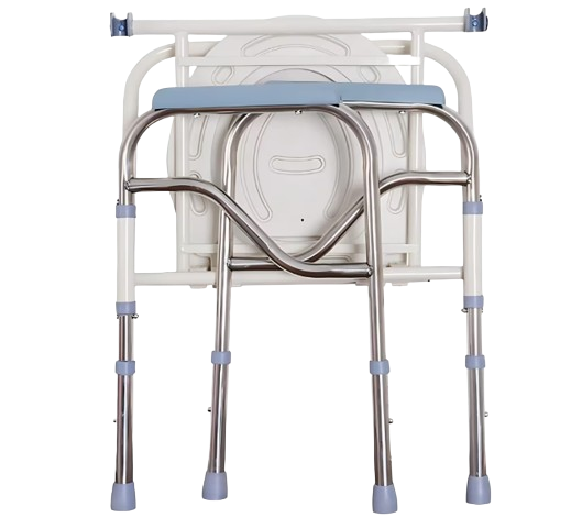 WC de camera din aluminiu si plastic dur, sarcina 100 kg, inaltime reglabila, cu suport hartie igienica, toaleta mobila cu inaltime reglabila, 2 x vase de colectare [9]