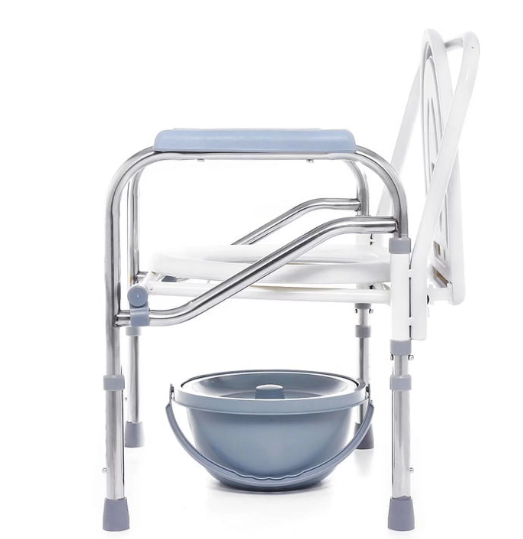 WC de camera din aluminiu si plastic dur, sarcina 100 kg, inaltime reglabila, cu suport hartie igienica, toaleta mobila cu inaltime reglabila, 2 x vase de colectare [8]