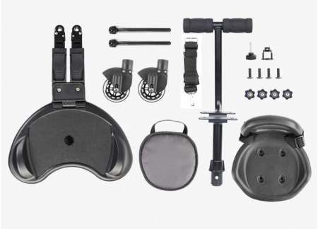 Adaptor de carucior pentru al doilea copil, buggy board cu scaun demontabil, 2 roti, capacitate 25 kg, universal, Ideas4Comfort, negru [3]