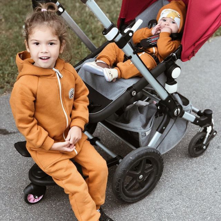 Adaptor de carucior pentru al doilea copil, 3-7 ani, remorca carucior, platforma pentru al doilea copil, 1 roata, capacitate 25 kg, negru [10]