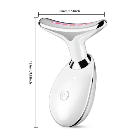 Aparat facial multifunctional 7 in 1 pentru reducerea ridurilor, hidratare, lifting, simulare microciculatie, ingrijire fata/gat, terapie cu lumina LED 7 culori, EMS, incalzire, USB, portabil [4]