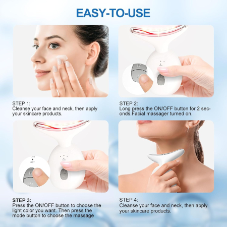 Aparat masaj facial multifunctional 7 in 1, ingrijire fata/gat, reincarcabil USB, reduce ridurile, 3 moduri masaj, lifting facial anti-aging, vibratii, lifting, terapie cu lumina LED 7 culori [1]
