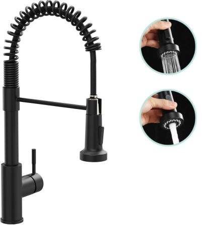 Toate produsele - Baterie bucatarie din inox, robinet chiuveta cu pipa extractibila, rotativ 360°, monocomanda, otel inoxidanil, 2 moduri de jet, potrivita pentru bucatarie, bar sau spalatorie