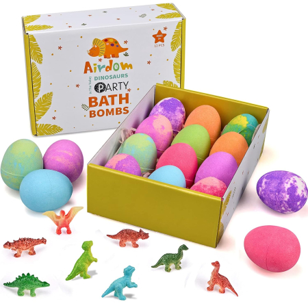 Accesorii baie - Set 6 bile efervescente baie copii cu jucarie surpriza, naturale, 120g