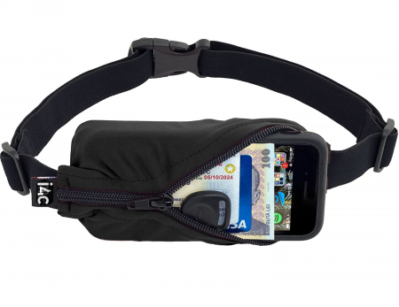 Accesorii telefon - Borseta pentru alergat, sala, drumetii, universala, centura de alergare cu buzunar elastic, inchidere cu fermoar, compatibil cu talia 60-120 cm, negru