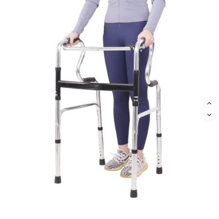 Cadru de mers 3 in 1 pliabil, cu roti detasabile incluse, 3 moduri de utilizare, fix/mergator/rulant, reglabil 8 trepte pe inaltime, multifunctional 3 in 1, cadru ortopedic cu dublu sprijin [5]