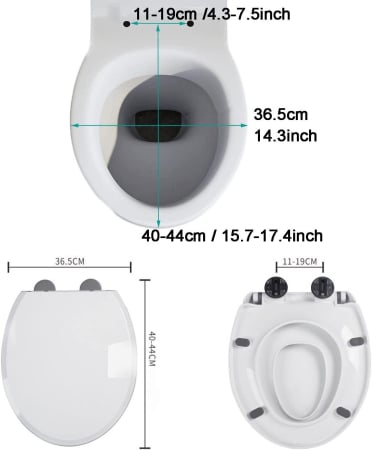 Capac WC cu reductie 2 in 1, GABOS, capac de toaleta pentru baie pentru copii si adulti, cu balamale metalice, cu inchidere lenta, plastic rezistent, cu prindere magnetica, usor de instalat si curatat [4]