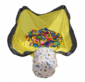 Covor de joaca LEGO si cos organizator jucarii - ROZ [1]