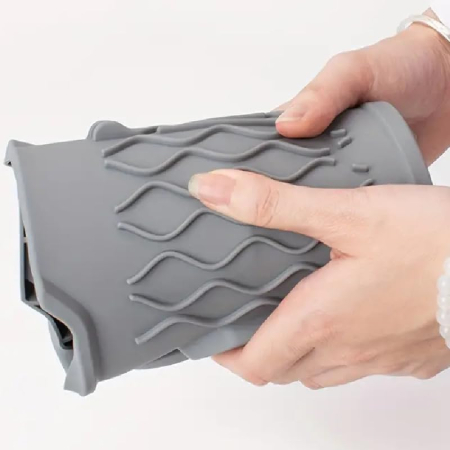 Covoras protective chiuveta din silicon pliabil, pentru bucatarie si baie, anti-alunecare, anti-stropire, tava de protectie chiuveta, 43.3x15x1.5cm, gri mat [4]