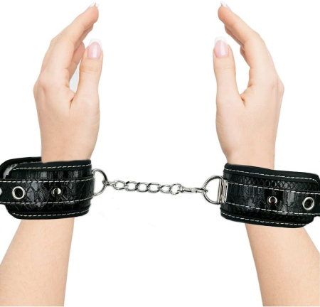 Catuse obsessive jucarii sexuale BDSM, piele ecologica, pentru cupluri, marime universala, catarame metalice, cu masca dantelata, panglica satinata de ochi, lenjerie din plasa elastica incluse [5]